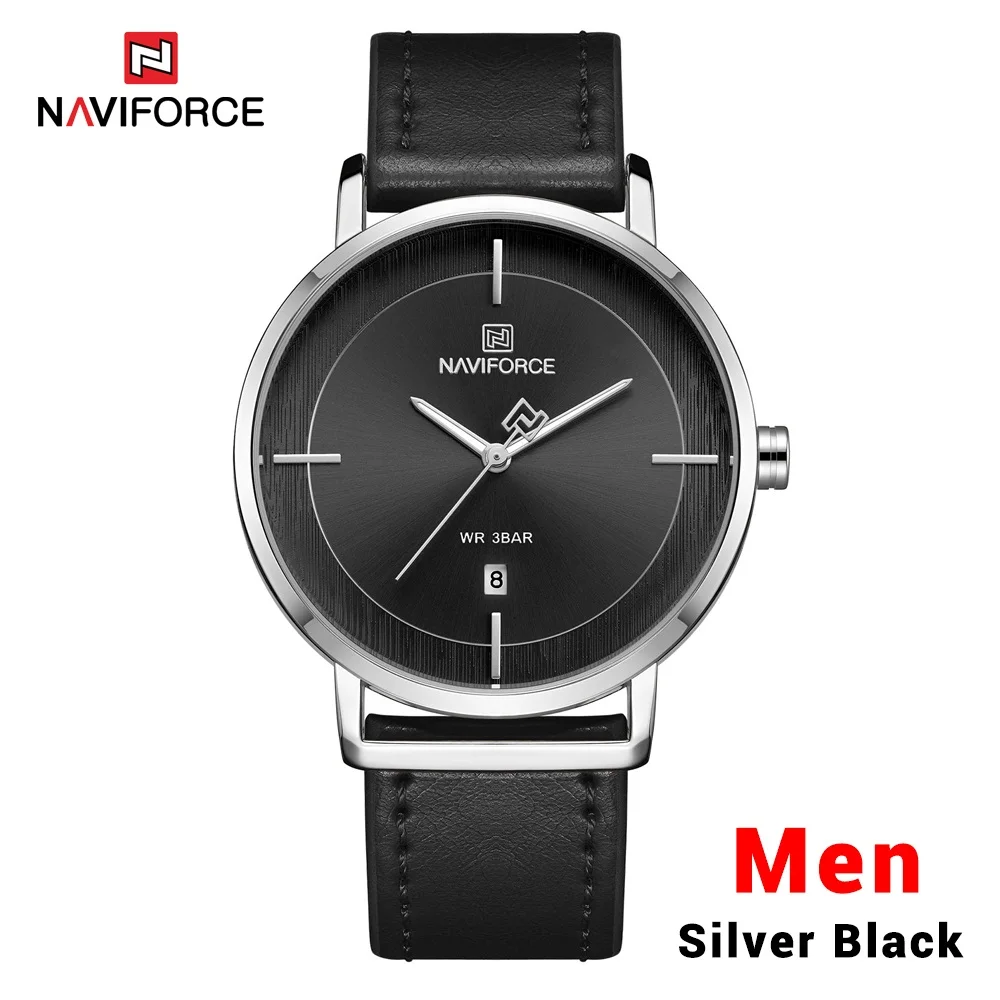 Men SB Новинка, часы для влюбленных NAVIFORCE, Лидирующий бренд, мужские деловые часы или женское платье, кварцевые часы, мужские водонепроницаемые часы, наручные часы - Цвет: Men SB