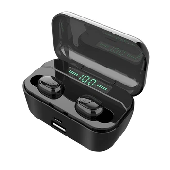 

G6S Bluetooth 5.0 Wireless Bluetooth LED Display Wireless Earpiece Stereo Earphones with 2200mAh Power Box Earphone