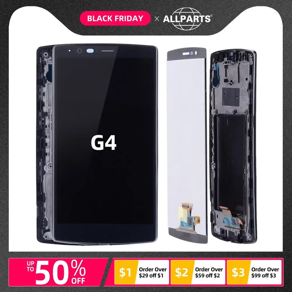 Дисплей для LG G4 H818 H818P  в сборе с тачскрином на рамке Оригинал черный|Экраны