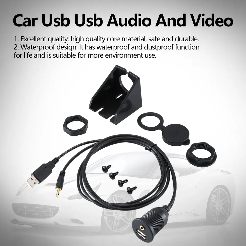 Usbam+ Dc3.5M/Usbaf+ Dc3.5F водонепроницаемый кабель для автомобиля Usb аудио и видео кабель для воспроизведения видео