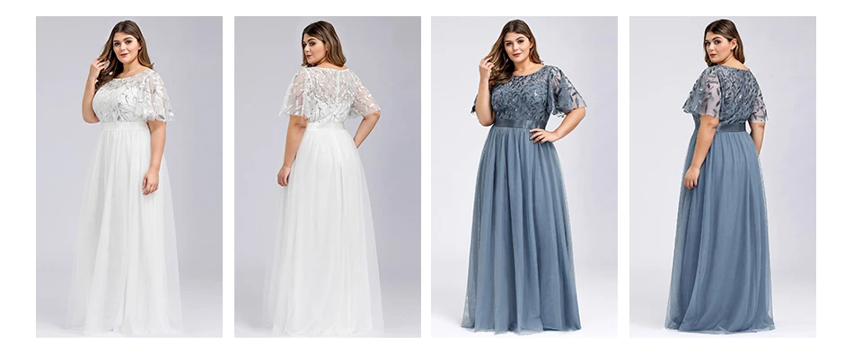 Большие размеры, вечерние платья с пайетками, длинные, красивые, а-силуэт, круглый вырез, тюль, элегантные вечерние платья, Vestido Noche Elegante 2019