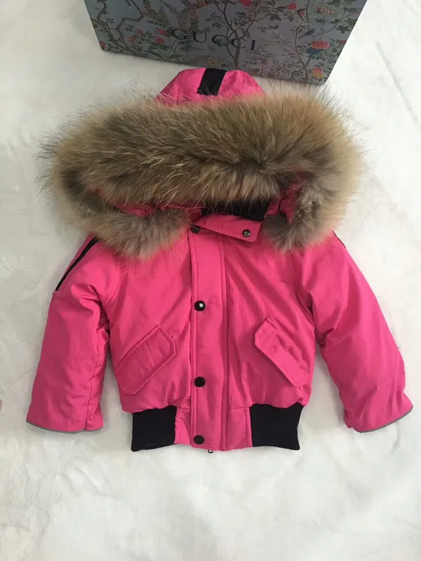 80-145 см, зимняя куртка, детские пуховики, верхняя одежда для мальчиков и девочек на утином пуху с меховым капюшоном, лыжная одежда