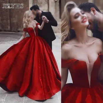 

JSLYHS 2020 fashion women prom high end dresses luxury satin ladies one-shoulder lace dress ball gown robe de bal