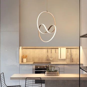 

Modern Creative Aluminum Brown LED Chandelier Living Room Dining Bar Living Room Bedroom RC Dimmable Chandelier