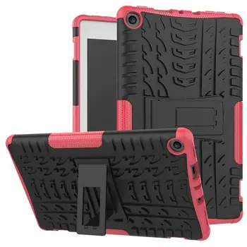

For Amazon Kindle Fire HD 8-inch Shock-proof Mixed Rubber Shell Pure-color Fashion Three-proof Bracket Shell
