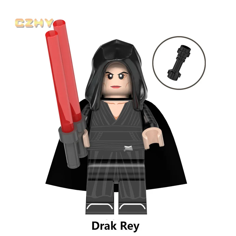 

WM890 Dark Rey Legoinglys Stars Wars MinifigurINED Poe Leias Kylos Ren Chewbaccaed Palpatined Blocks Kits Toys for Children