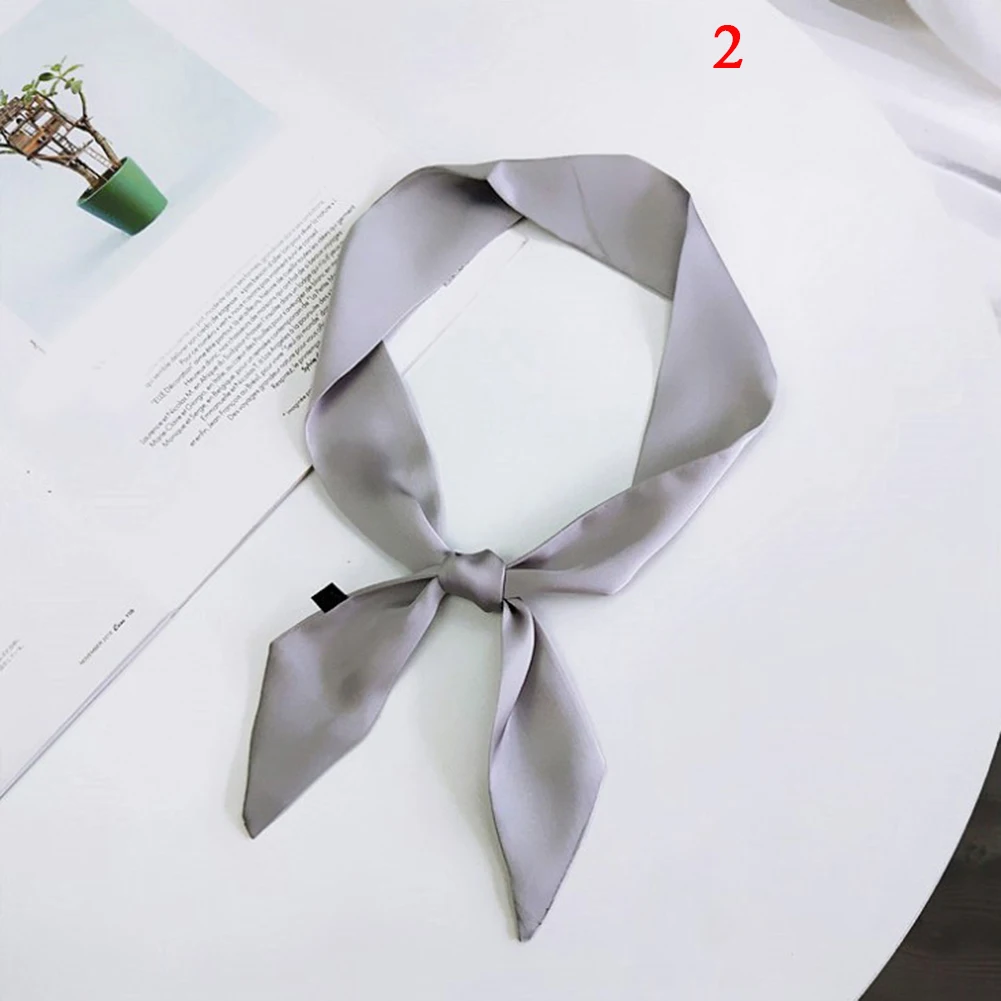 2 Small Scarf Soft Band Decorative Multifunctional Head Scarf Multicolor Stripe Print Kerchief Neck Women Lady Ribbon Scarf - Цвет: 2