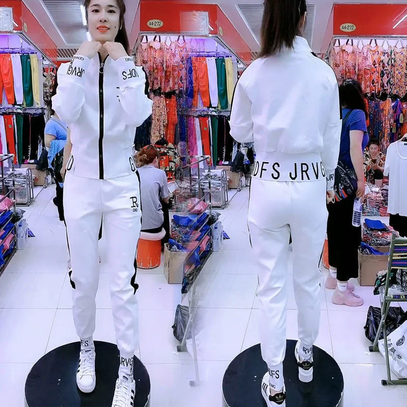 بدلة رياضية نسائية 2025 خريف شتاء جديد موضة غير رسمية الكورية معطف نحيف كم طويل سترة السراويل قطعتين مجموعة للنساء