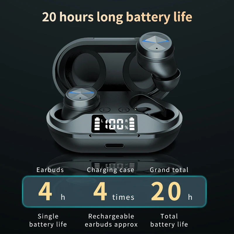 Велес 2021 новые наушники-вкладыши TWS Bluetooth Беспроводной наушники 9D стерео Шум