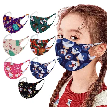 

1pc Face Mask For Children's Breathable Multiple Proteccion Mouth Masks Christmas Cartoon Print Mascarillas Washable Reusable