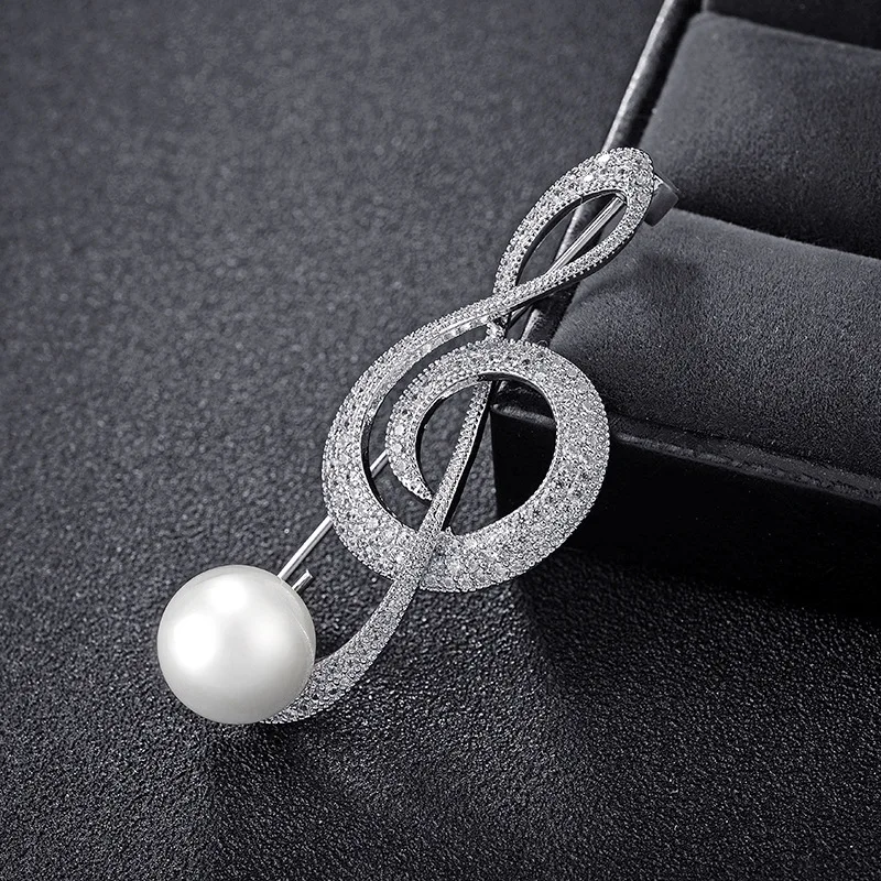 

Red Apple Accessories Beating Music Notes Europe And America Fashion Top Grade WOMEN'S Coat Suit Brooch Brooch 850208