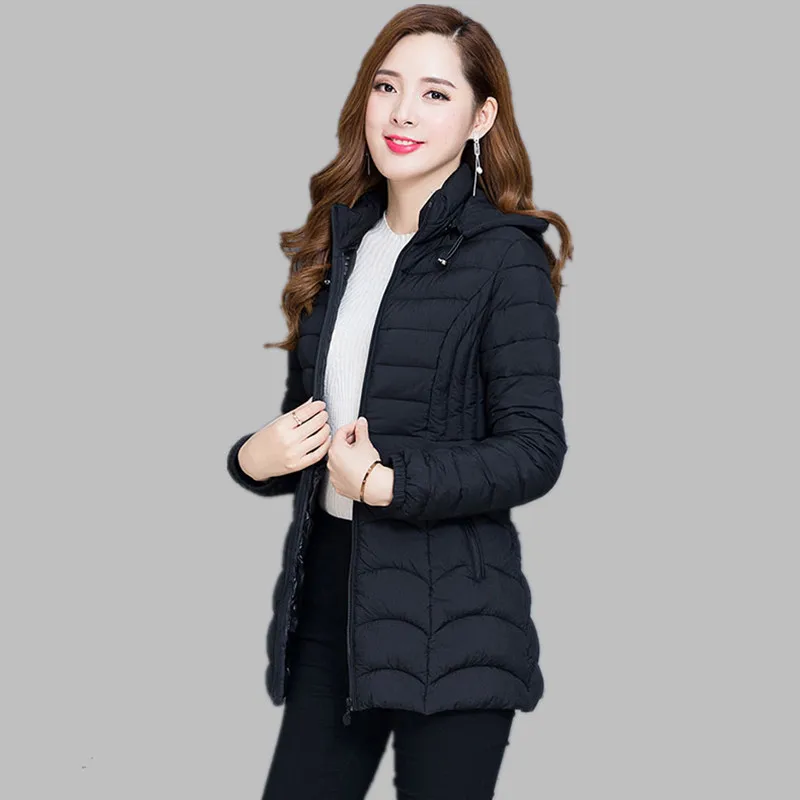 

Off Season Cotton-padded Clothes Women's Mid-length Winter Coat Cotton-padded Jacket Winter Thin down Jacket Cotton-padded Cloth