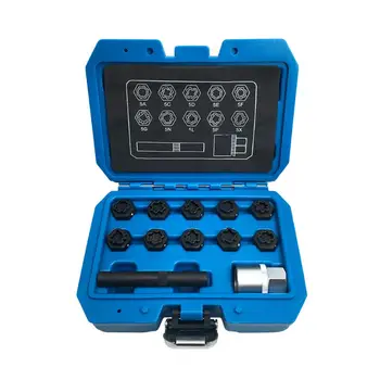 

Auto Wheel Nut Lock Key Screws Socket Set Anti-theft Removal Tool 12pcs