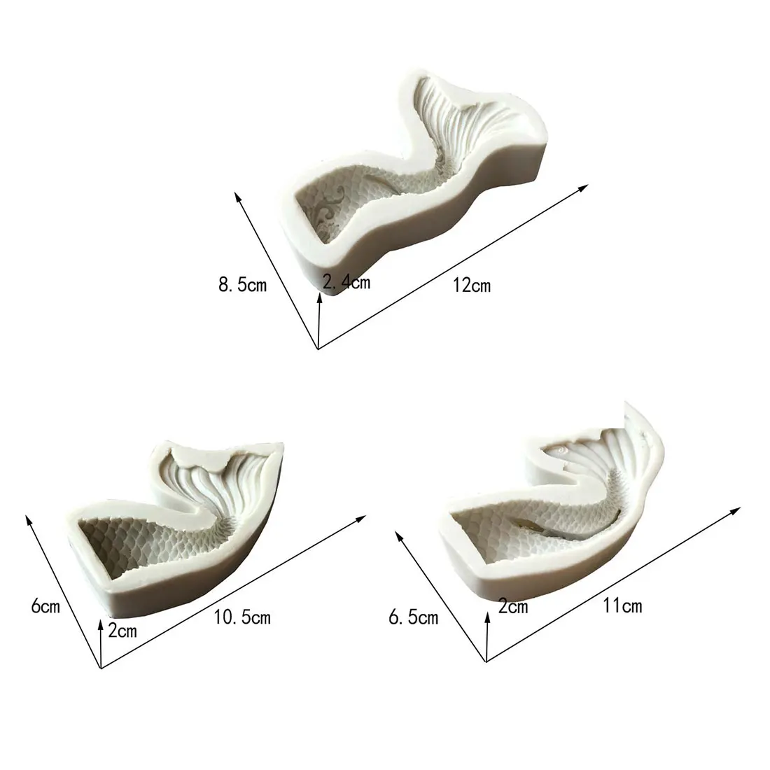 DIY Cake Decorating Tools Fish Fork Tail Fish Tail Mermaid Cake Moulds Silicone Mold Handmade Soap 3