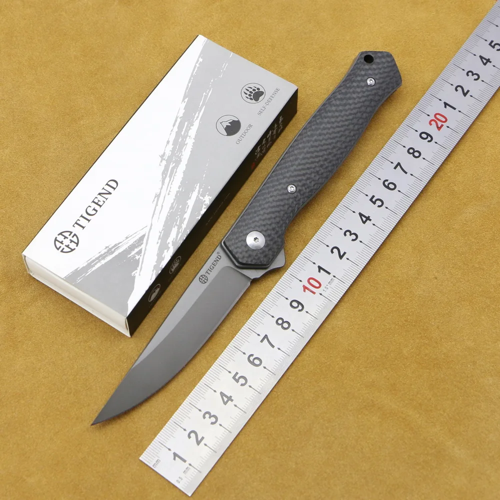 Складной нож TIGEND 1067 D2 с ручкой из углеродного волокна карманный подарок для охоты