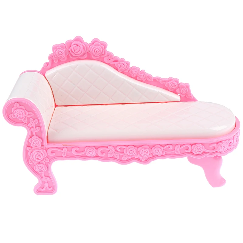 1/12 Scale Fashion Dollhouse Miniature Furniture Chaise Lounge Sofa Pink Color Baby Children DIY Craft Toys | Игрушки и хобби