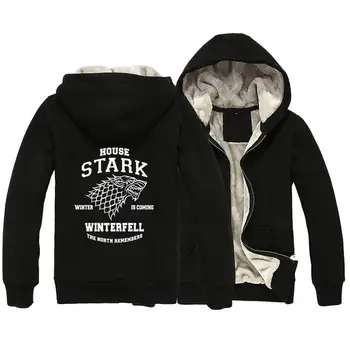 

Winter Is Coming Direwolf House Stark Sigil Wolves Winterfell North Remembers Woman Girl Parkas Full Zip Coat Plus Velvet ZIIART
