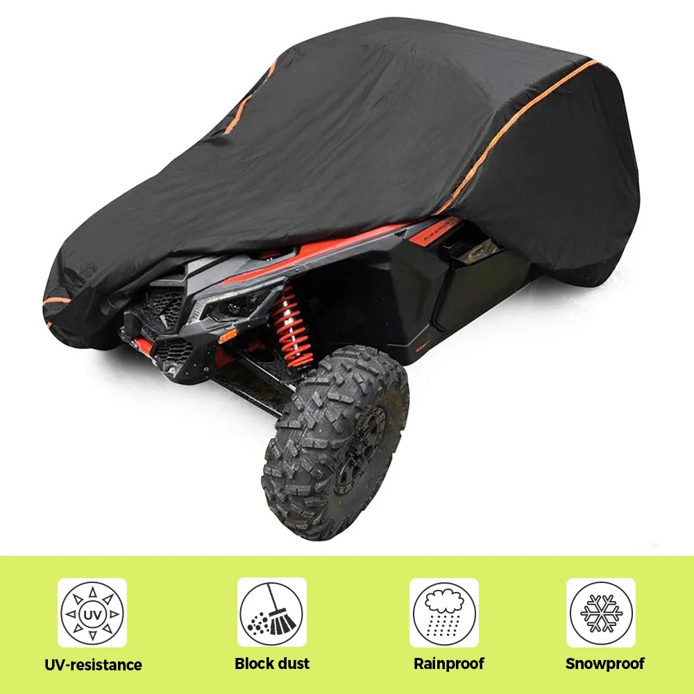 2/4 Doors UTV 210D Oxford Cloth Protect Utility Vehicle Storage Cover from Rain Dirt Rays-Reflective for Can Am Maverick X3