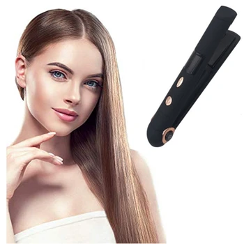 

Hair Straightener Cordless Ceramic Flat Bottom Iron 2 in 1 Hair Roll and Curly Hair with Temperature Control Travel Curly Iron P