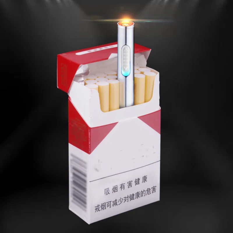 

Creative USB Electric Lighter Thin Heating wire Rechargeable Lighter Mini Electronic Cigarette Lighters Windproof Portable Gift