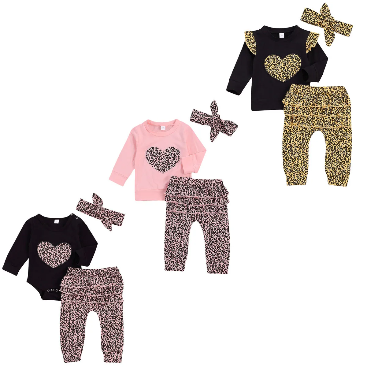 Комплект из 3 предметов для новорожденных девочек кружевной топ с длинными