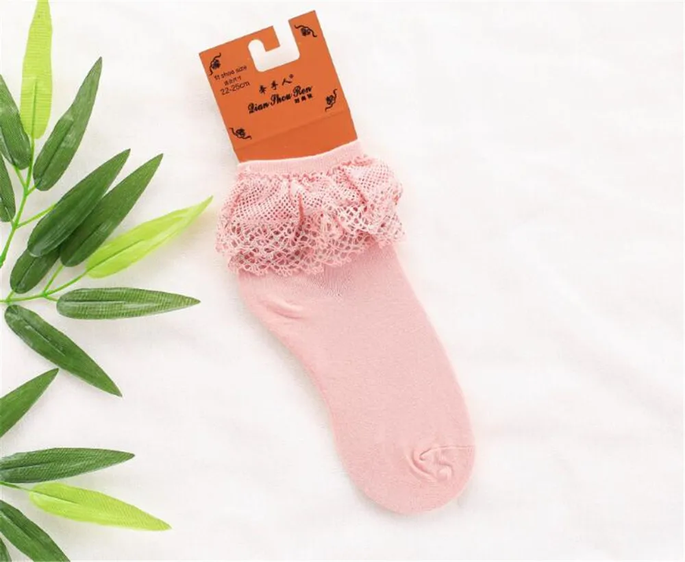 pink Японские кружевные женские короткие носки в стиле Лолиты B435 - Цвет: pink
