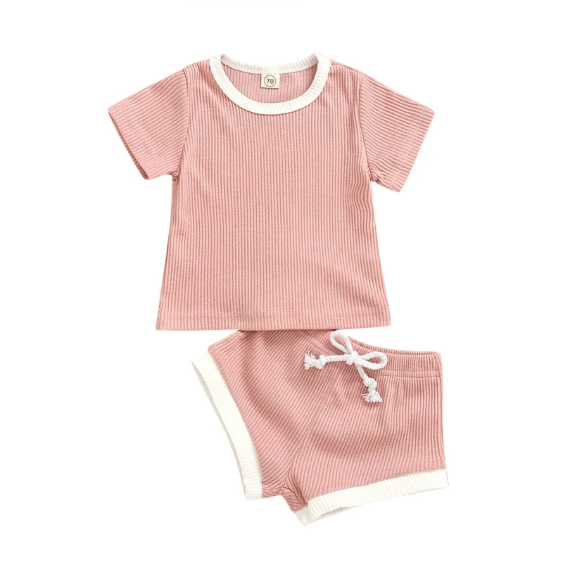 

2Pcs Fashion New Summer Newborn Baby Girls Boys Clothes Cotton Casual Short Sleeve Tops T-shirt+Shorts Toddler Infant Outfit Set