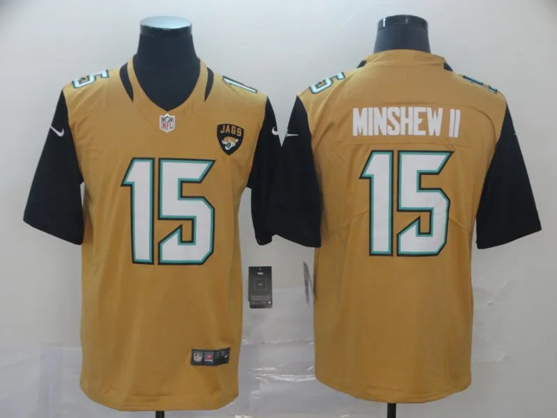 1 Мужская футболка Jacksonville#15 Jaguars Gardner Minshew II - Цвет: 1