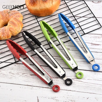 

Stainless steel Silicone Kitchen Tongs BBQ Tong Non-Stick Kitchen Barbecue Grilling Cooking Tong with Joint Lock for Salad Bread