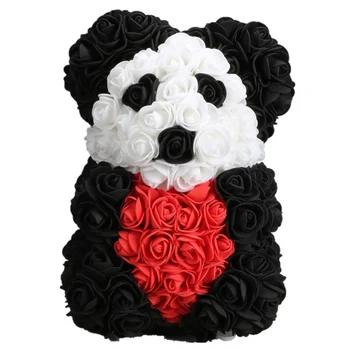 

Hot Sale Rose Bear Artificial Flowers Soap Foam Rose Flower Panda Christmas Gifts for Women Valentine's Day Gift