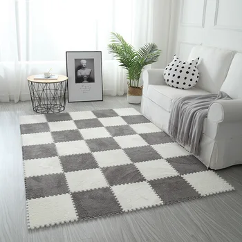 

Living room carpet bedroom bedside mat simple modern gray household floor rug soft skin-friendly multi-zone use blanket