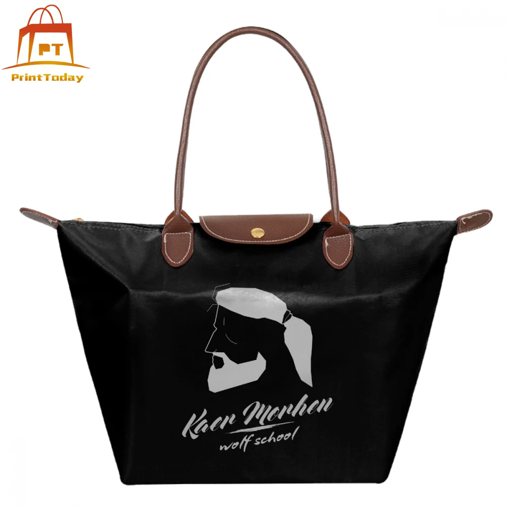 

Kaer Morhen Handbag Kaer Morhen Geralt Profile Top-handle Bags Shopping Nylon Women Tote Bag Pattern Teenage hobo Handbags