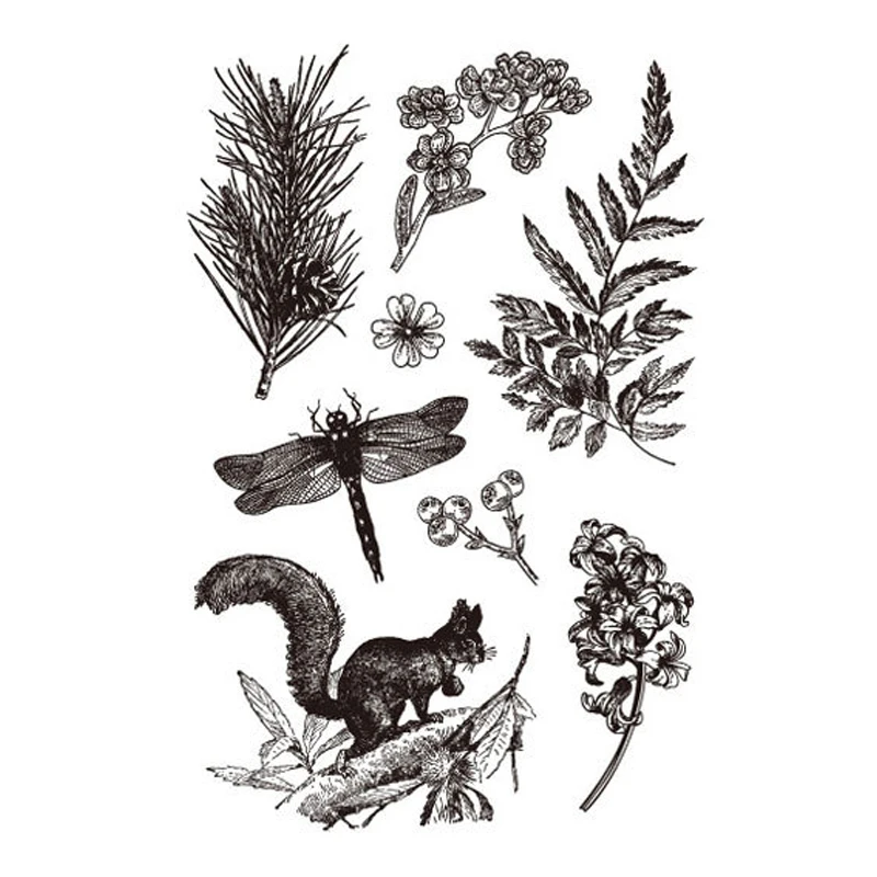 

Clear Stamps for DIY Scrapbooking Card squirrel Plants Transparent Rubber Stamp Handmade Making Album Photo Crafts New Stamps