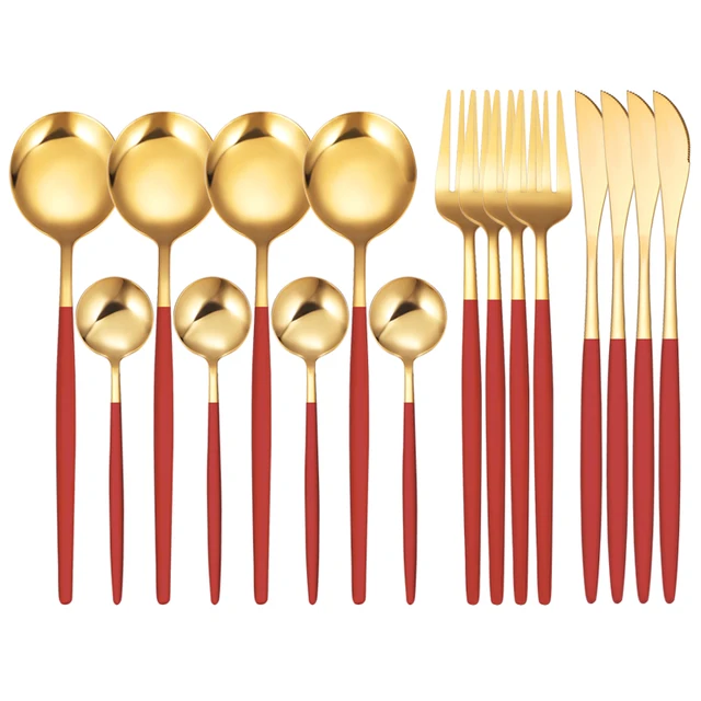 16 Pcs Red Gold
