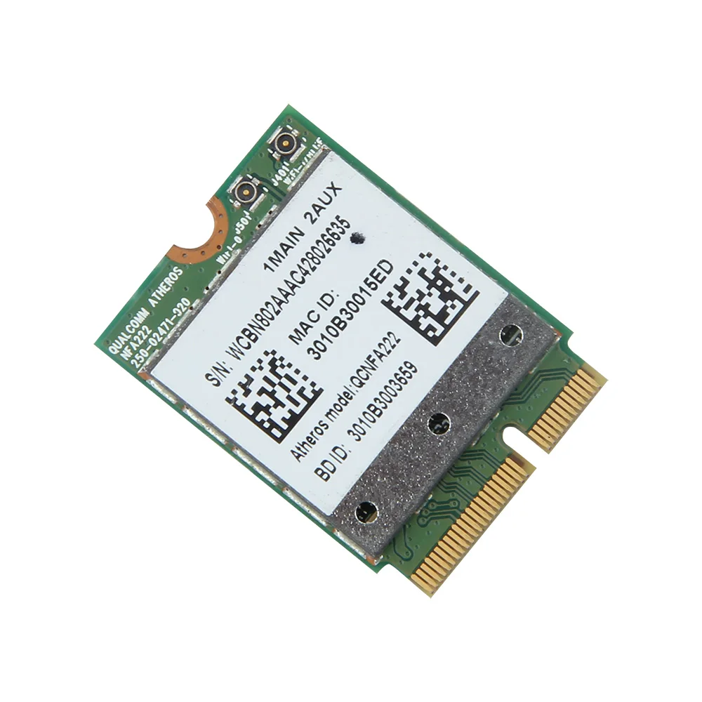 Двухдиапазонный 600 Мбит/с Atheros QCNFA222 AR5BWB222 NGFF 2,4 ГГц/5 ГГц 802.11a/b/g/n Wifi+ Bluetooth BT 4,0 NGFF(M.2) Wlan сетевая карта