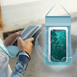 Nu-June Mobile Phone Waterproof Bag TPU Waterproof Diving Phone Waterproof Bag Case For Under 6.5 Inches Swimming  Beach Outdoor
