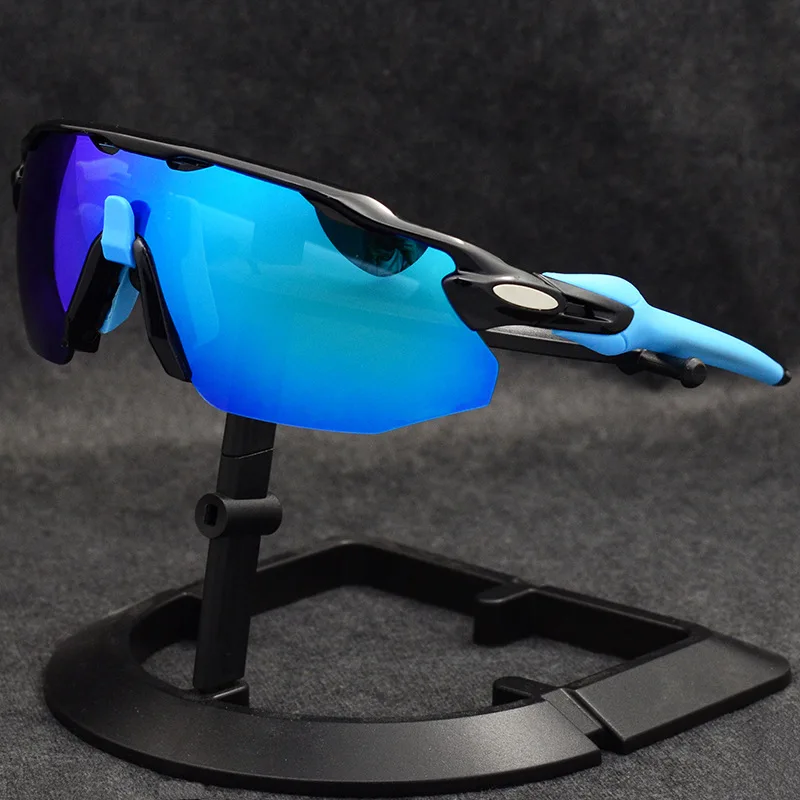 Blue Black Blue Уличные UV400 DH очки для горного велосипеда с 5 линзами, солнцезащитные очки для горного велосипеда, шоссейного велосипеда, поляризованные очки для езды на велосипеде - Цвет: Blue Black Blue