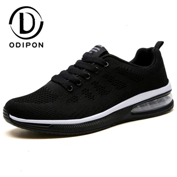 

Odipon Men Running Shoes Outdoor Breathable Mesh Air Cushion Shock Absorption Sneakers Men's Comfortable Light Lace-up Trainers