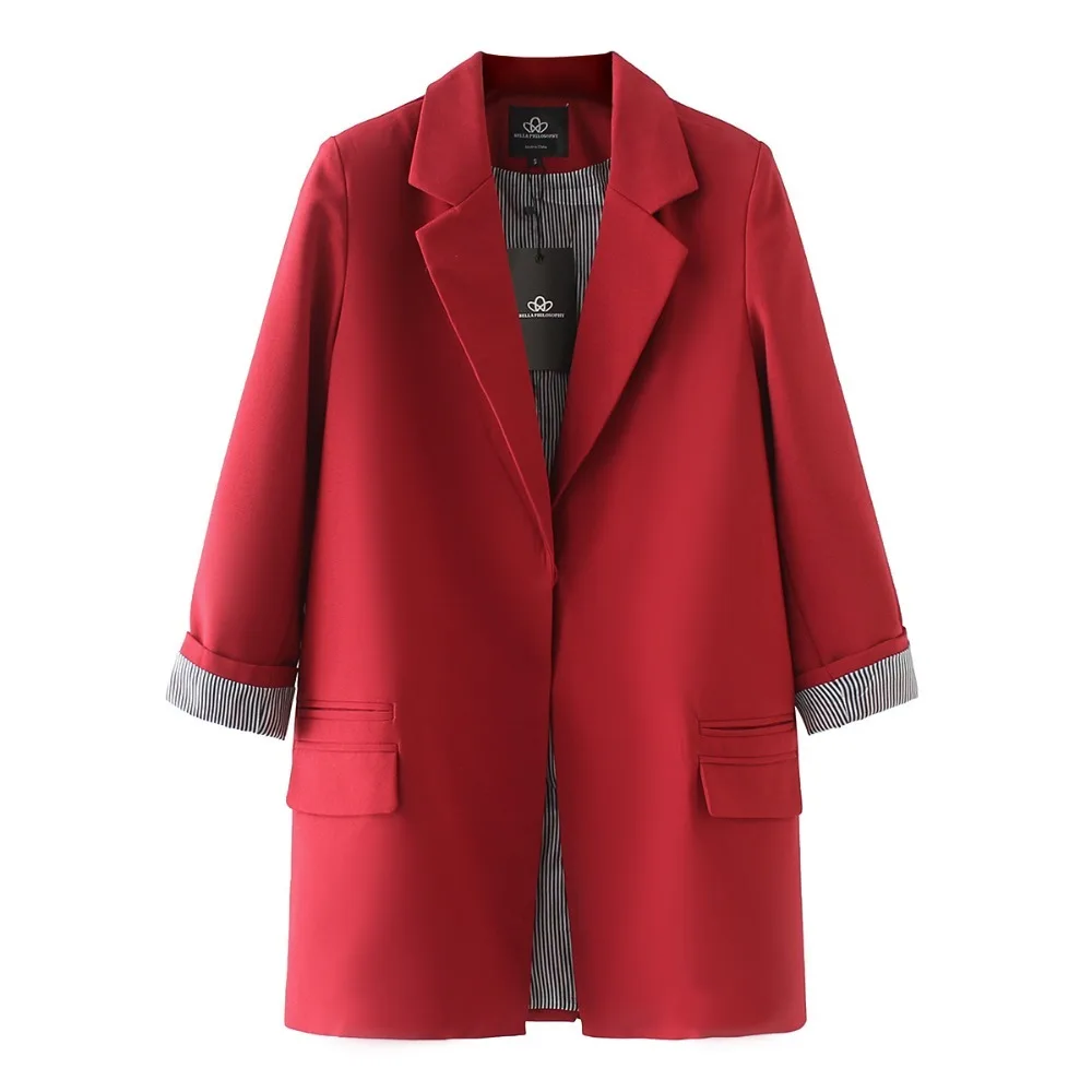 

2019 Spring Women Plus Size Long Jacket Double Pockets Windbreaker Long Sleeve Jacket Green Womens Coat Outwears Veste Femme Red