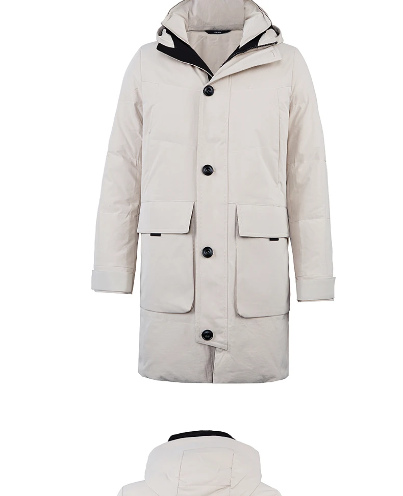 KOLMAKOV/зимняя куртка для мужчин, новинка, стильное пуховое пальто, мужские утепленные куртки, пуховое пальто с капюшоном, бежевое и черное