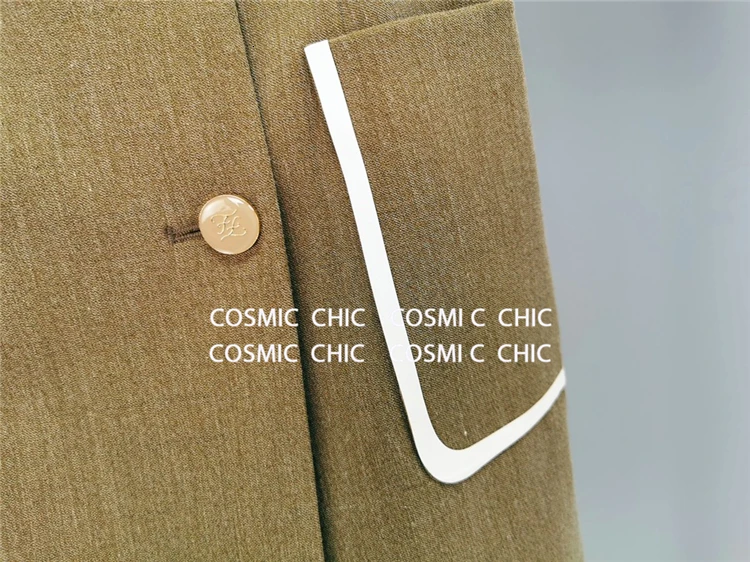 Cosmicchic/ осенне-зимний Блейзер, костюмы, Женская куртка с бантом сзади, двубортная короткая юбка, офисный костюм, женский комплект из 2 предметов