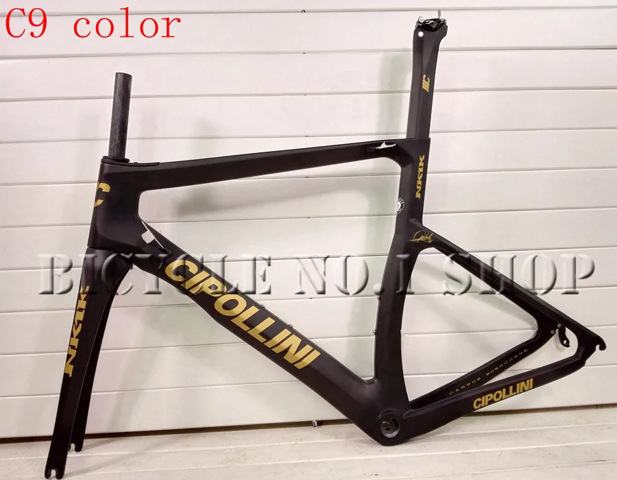 C9 color Топ Cipollini NK1K T1100 3K тканевая карбоновая велосипедная Рама гоночная карбоновая рама для дорожного велосипеда V обод тормоза или дисковый тормоз велосипеда - Цвет: C9 color
