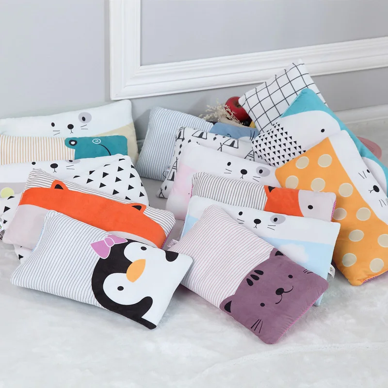 

Baby Pillow Cotton Anti-deflection Head Shaped Pillow Cute Cartoon Print Newborn Pillow Class A Standard Newborn Supplies