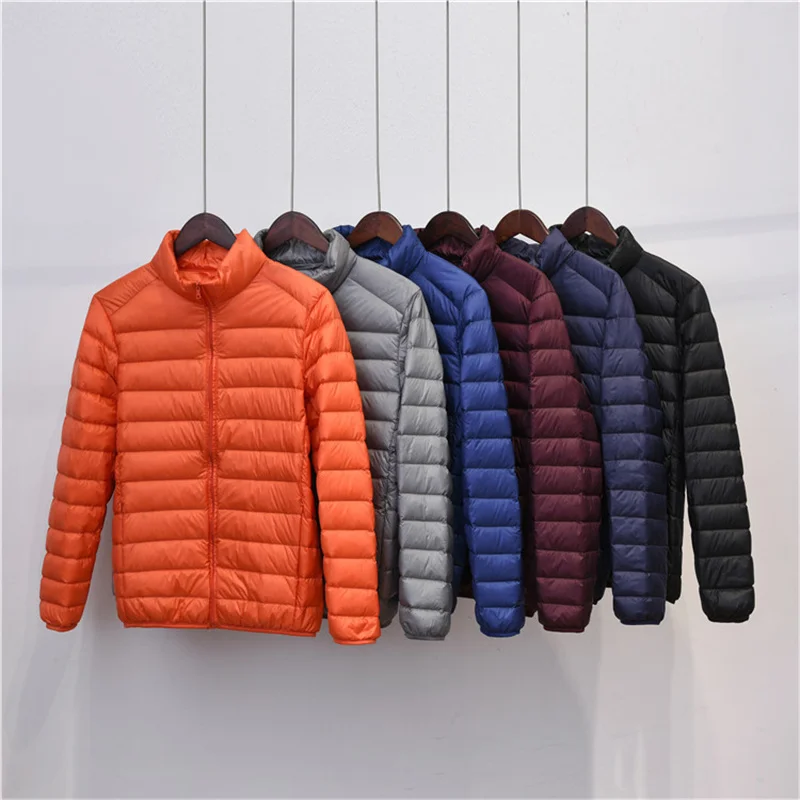 2021 Men Down Jacket Autumn winter Ultra Lightweight Waterproof Packable Windproof 85% Stand Collar Down Coat Large Size Jackets