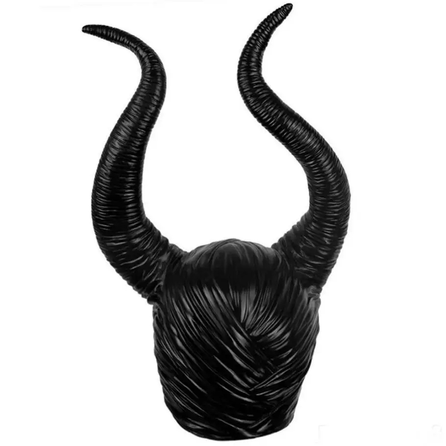 Хэллоуин косплей Maleficent ведьмы рога шляпа головные уборы маска головные уборы шлем вечерние Black queen