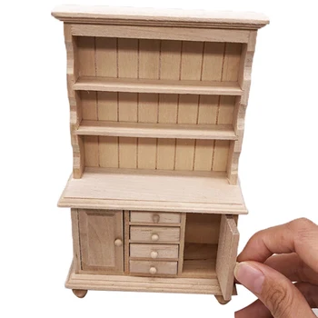 

New Miniature Chinese Classical Wardrobe Mini Cabinet Bedroom Furniture Kits Home & Living For 1/12 Scale Dollhouse