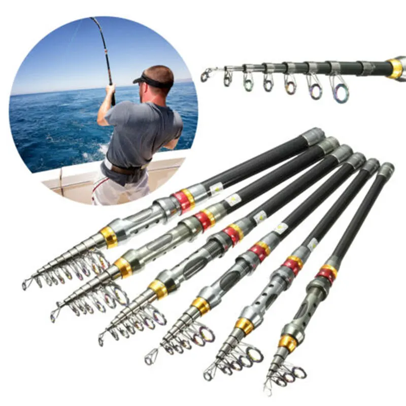 

Carbon Fiber Telescopic Fishing Rod Sea Saltwater Freshwater Portable Pole Kit