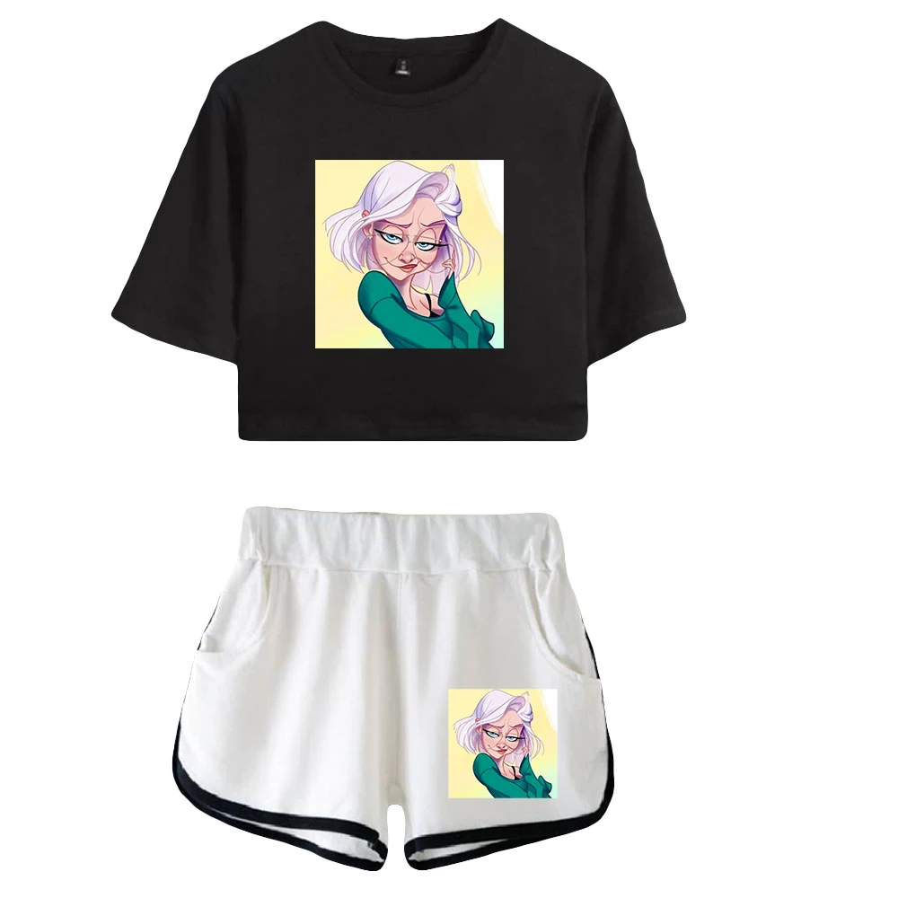 kallmekris Print Summer WomenGirl Sets Sexy Short Tops+shorts Elastic  Waist Suit Two Piece Set - AliExpress