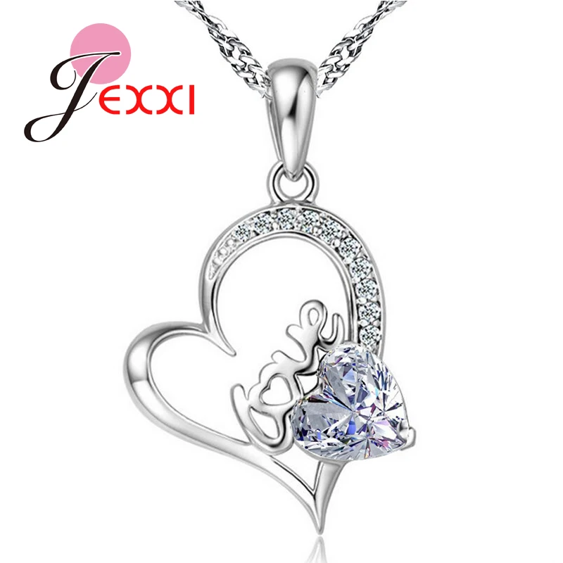 JEXXI-Wholesale-Jewelry-Necklace-925-Sterling-Silver-Love-Letter-Heart-Cubic-Zirconia-Pendant-Jewellery-Necklaces-Two