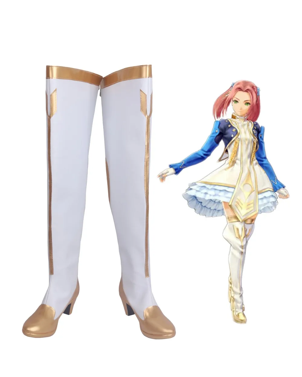 

Tales of Berseria Eleanor Hume Cosplay Boots White Shoes Custom Made Any Size